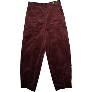 Twigg + Feather Cotton Burgundy Barrel Leg Pants Boho Lagenlook Earthy S